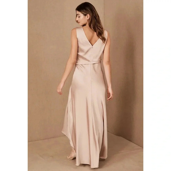 NWT BHLDN Espen Satin Maxi Dress in Oyster Wedding Cocktail Formal MOB 16 - Picture 4 of 12